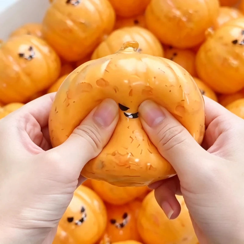 Halloween Squishies Ball Crunchy Handmade Pumpkin Squishy Toy Slow Rising Squeeze Stress Relief Toy Halloween Party Favor Gifts