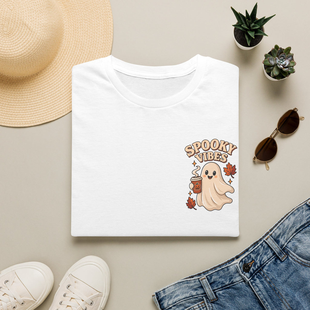 Spooky Vibes Ghost T-Shirt