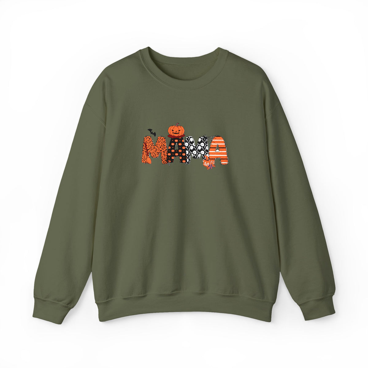 Mama Halloween Pumpkin Crewneck Sweatshirt