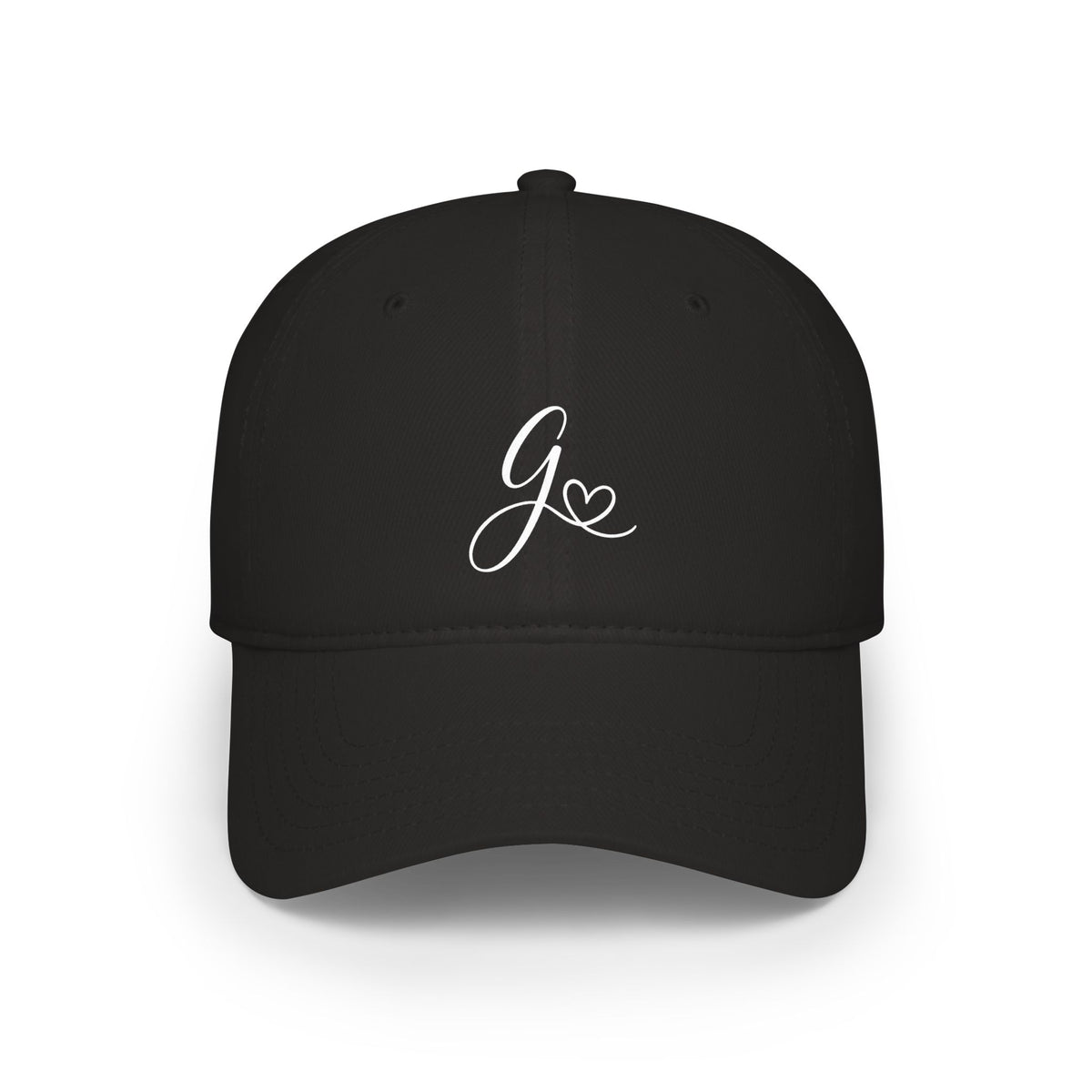Monogram 'G' Low Profile Baseball Cap — Script Initial with Heart Embroidery