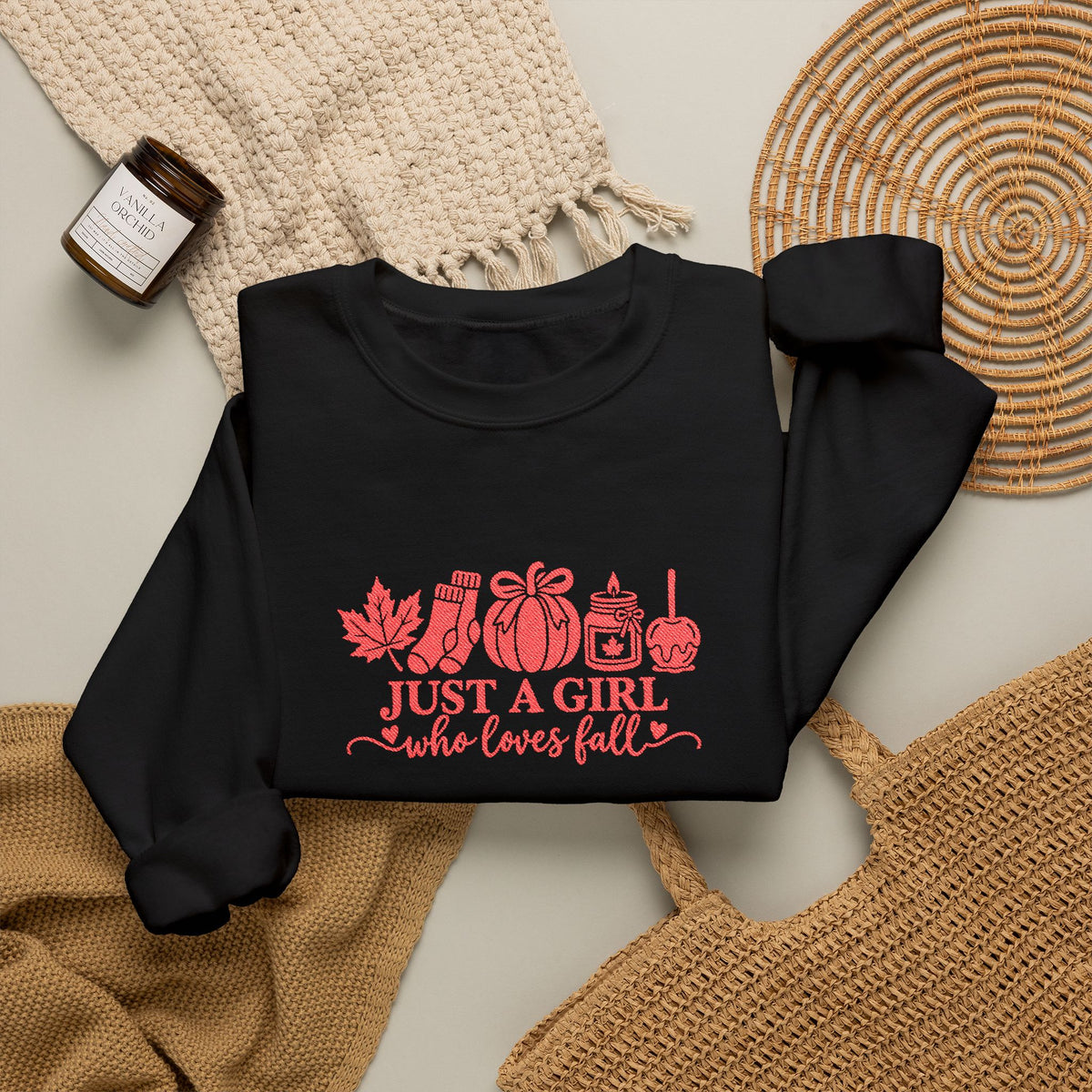 "Just a Girl Who Loves Fall" crew neck
