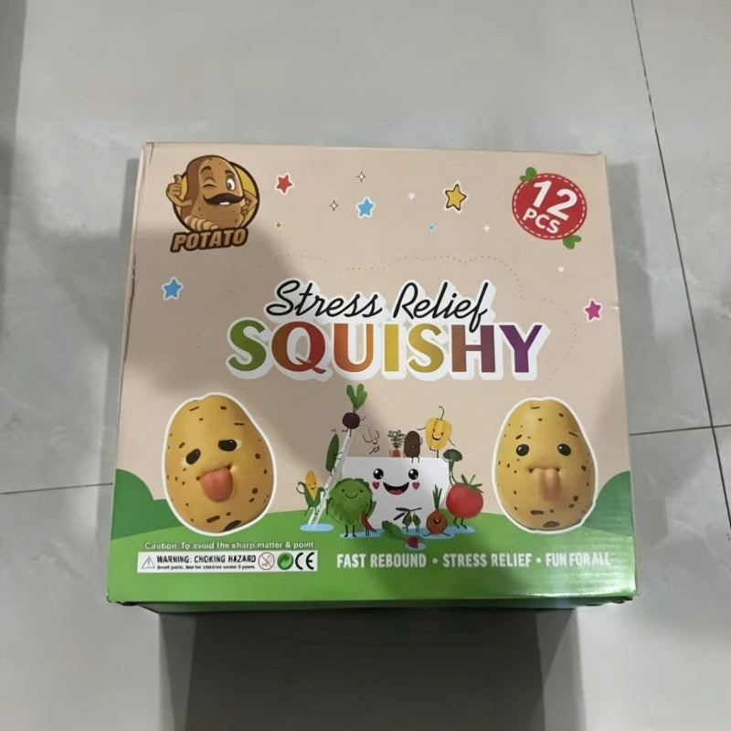 Cute Simulation Potato Strawberry Slow Rising Squishy Toys Cucumber Squeeze Fidget Toy PU Foam Stress Relief Decompression Gift