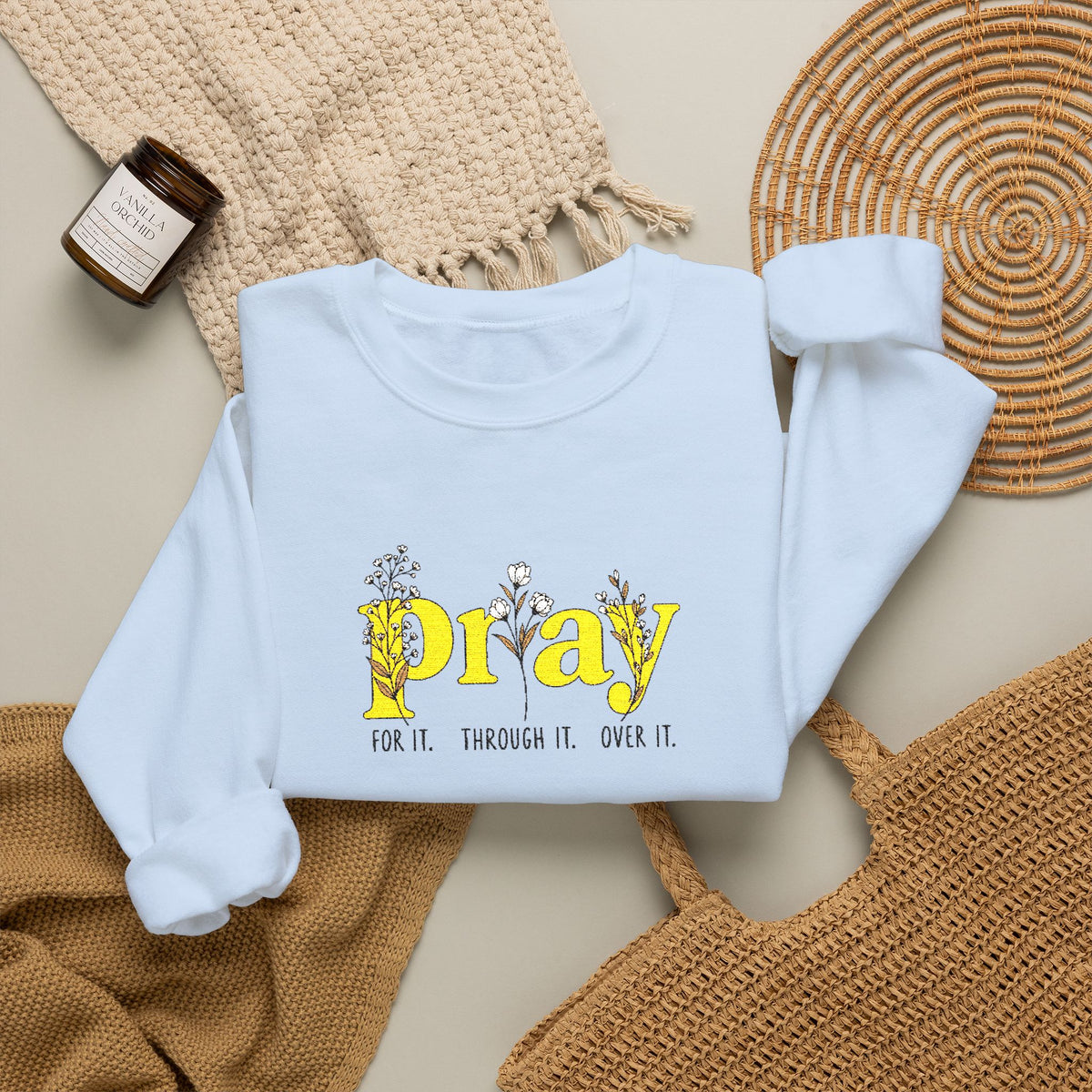 Pray Floral Crewneck