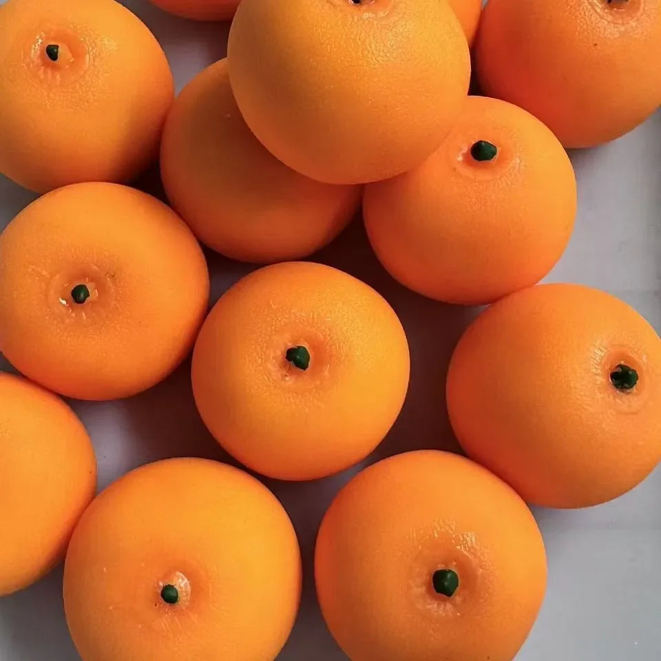 Simulated Orange Stress Ball Squishy Squeeze Ball DIY Handmade ASMR Sensory ADHD Anti Stress Relief Fidget Toys with Crisp Sound