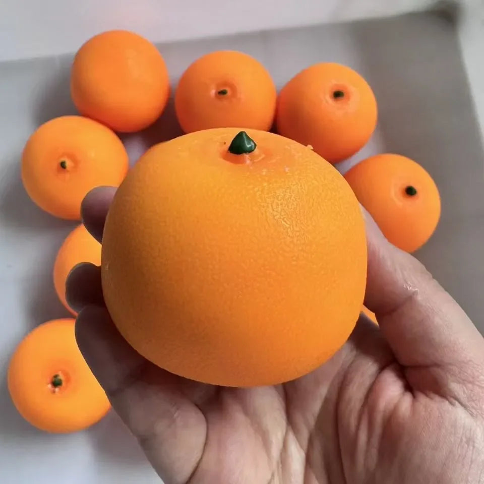 Simulated Orange Stress Ball Squishy Squeeze Ball DIY Handmade ASMR Sensory ADHD Anti Stress Relief Fidget Toys with Crisp Sound