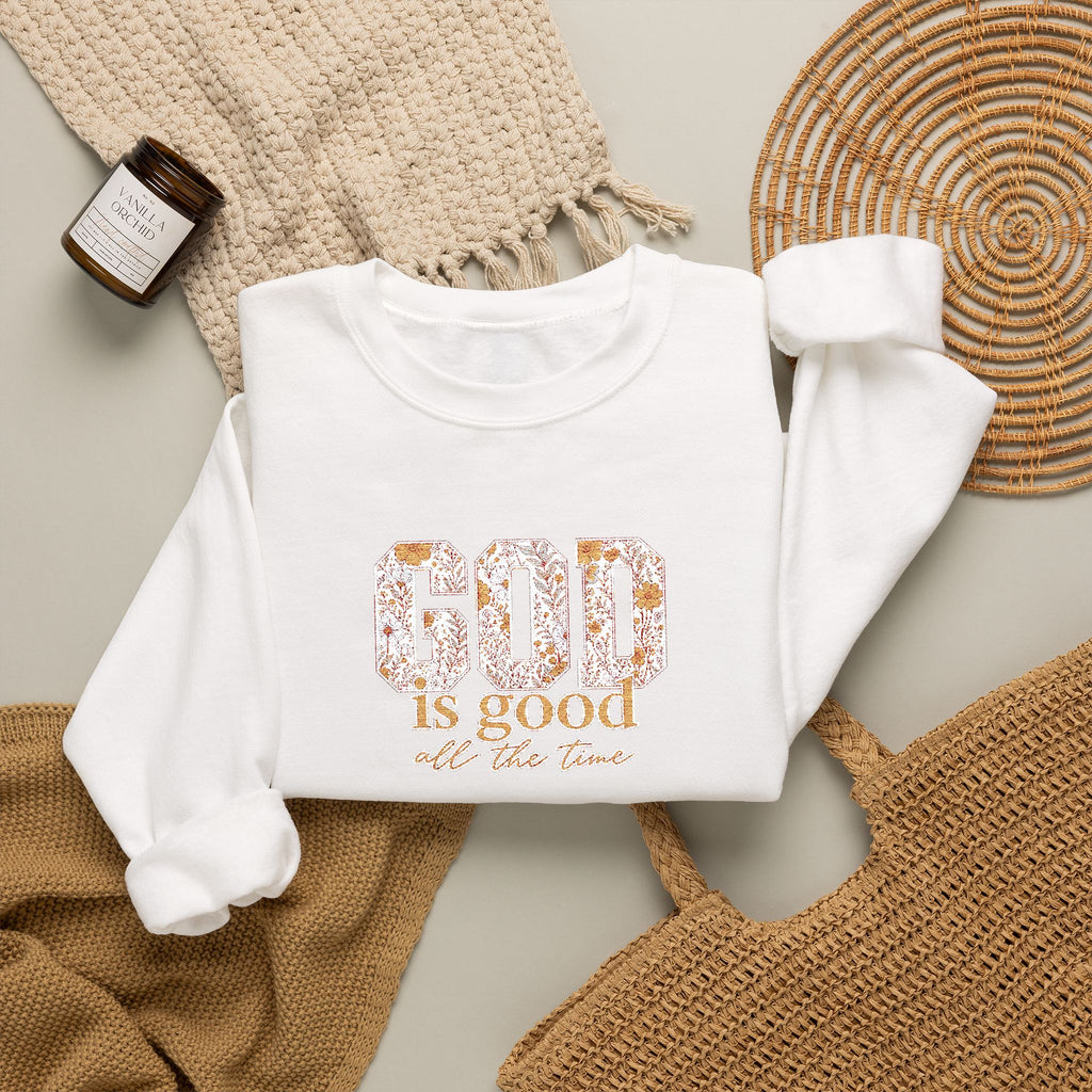 Floral 'Be Kind' White Crewneck Sweatshirt