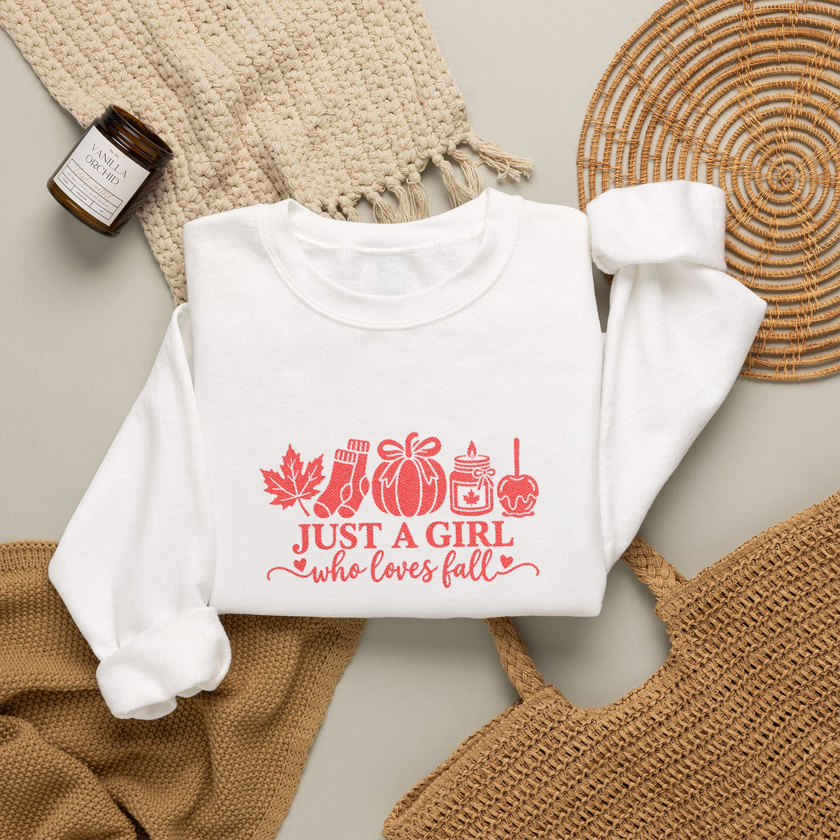 "Just a Girl Who Loves Fall" crew neck