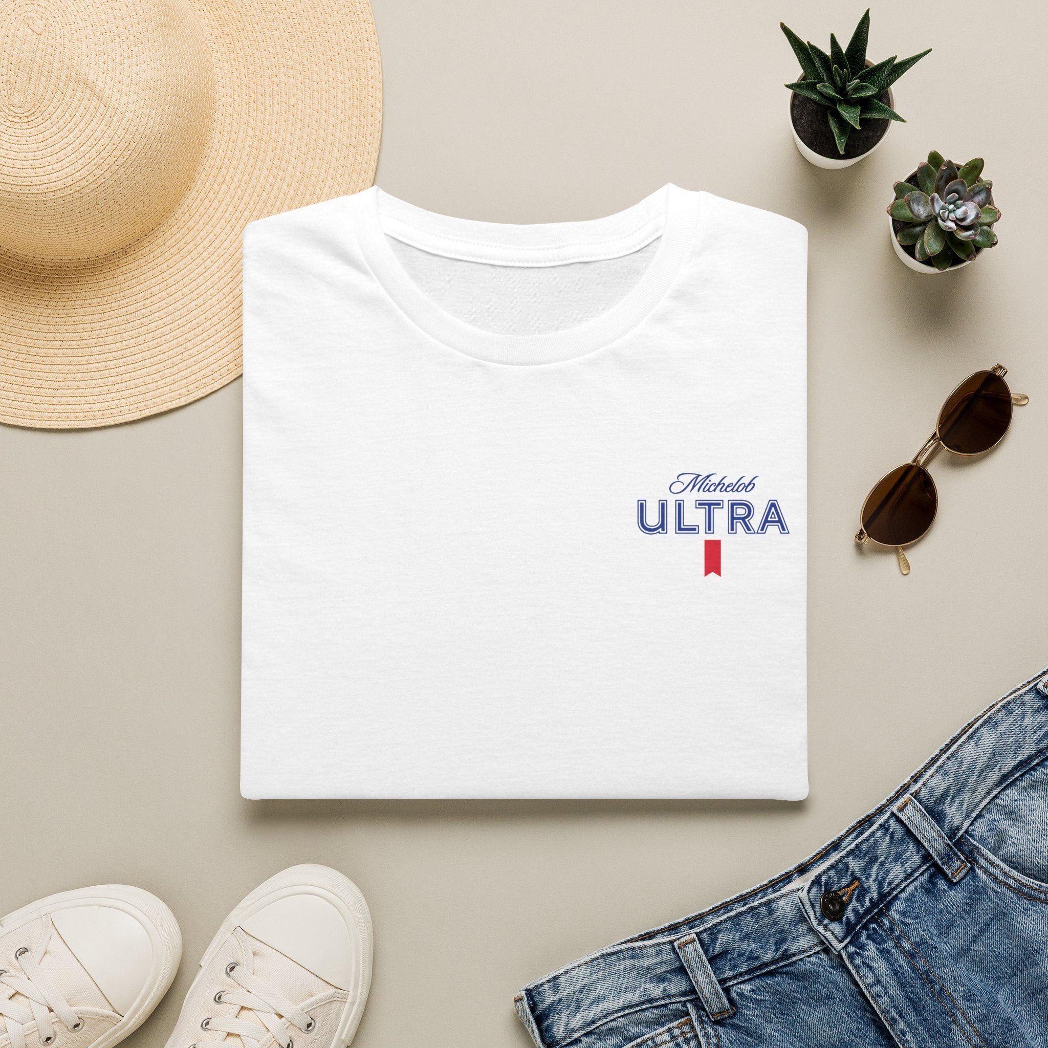 Ultra Minimalist T‑Shirt — 'Michaela ULTRA' Pocket Logo