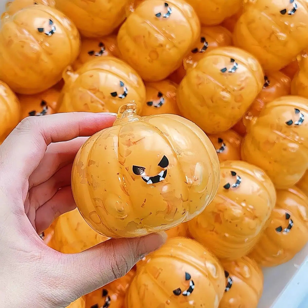 Halloween Squishies Ball Crunchy Handmade Pumpkin Squishy Toy Slow Rising Squeeze Stress Relief Toy Halloween Party Favor Gifts