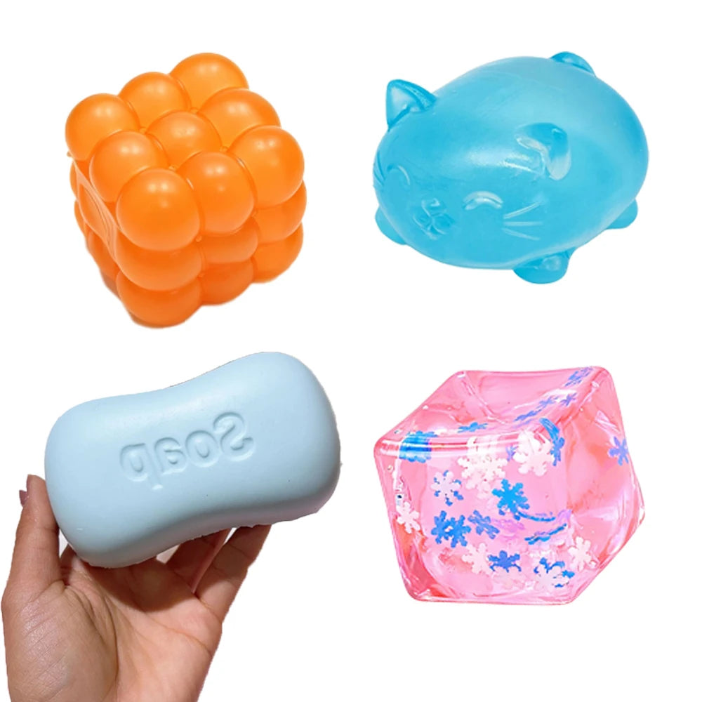 Hot Fruit Stress Ball Squishy Squeeze Ball Squishy Cheese Peanut Soft Block Feel Fidget Toy ASMR Sensory Anti Stress Ball Adults