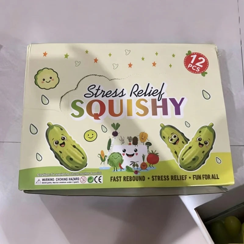 Cute Simulation Potato Strawberry Slow Rising Squishy Toys Cucumber Squeeze Fidget Toy PU Foam Stress Relief Decompression Gift