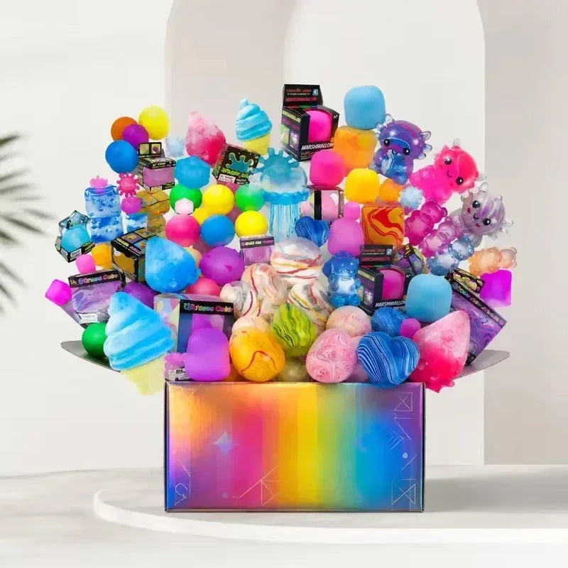 120+ Mystery Fidget Toy Blind Box ,Simulated Food,Antistress Foot Squishy Toy, Squeeze Toy, Mochi Squishy, Stress Reliever Toys