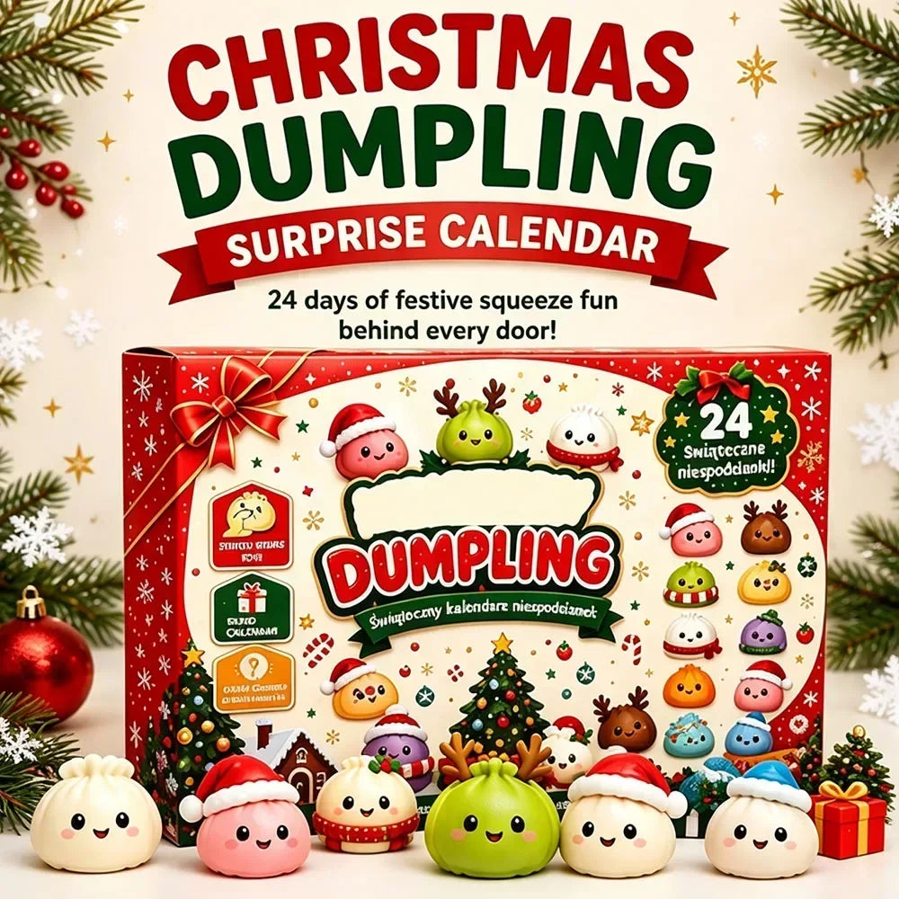 Christmas Dumpling Squishy Advent Calendar 24 Days Countdown Mystery Surprise Dumpling Anxiety Relief Slow Rising Decompression